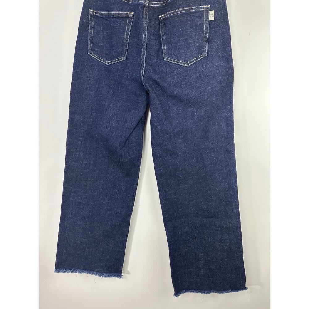 Oliver Logan Aberdeen Jeans Dark Wash Wide Leg Crop High Rise Raw Hem Denim 28 - Picture 12 of 14
